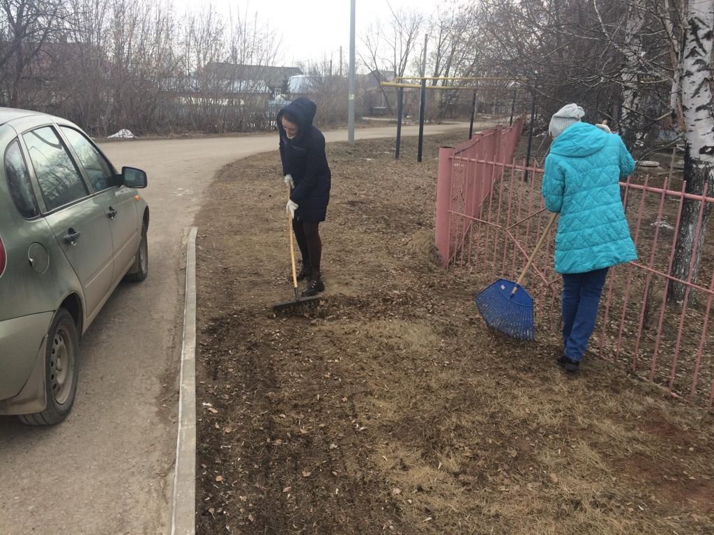 Менделеевские школьники вышли на субботник