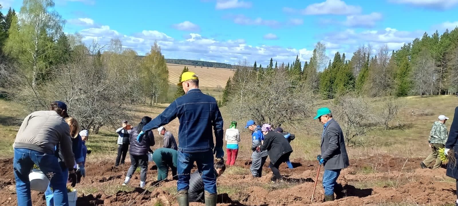 В Менделеевске в рамках акции «Сад памяти» посадили более 2000 саженцев