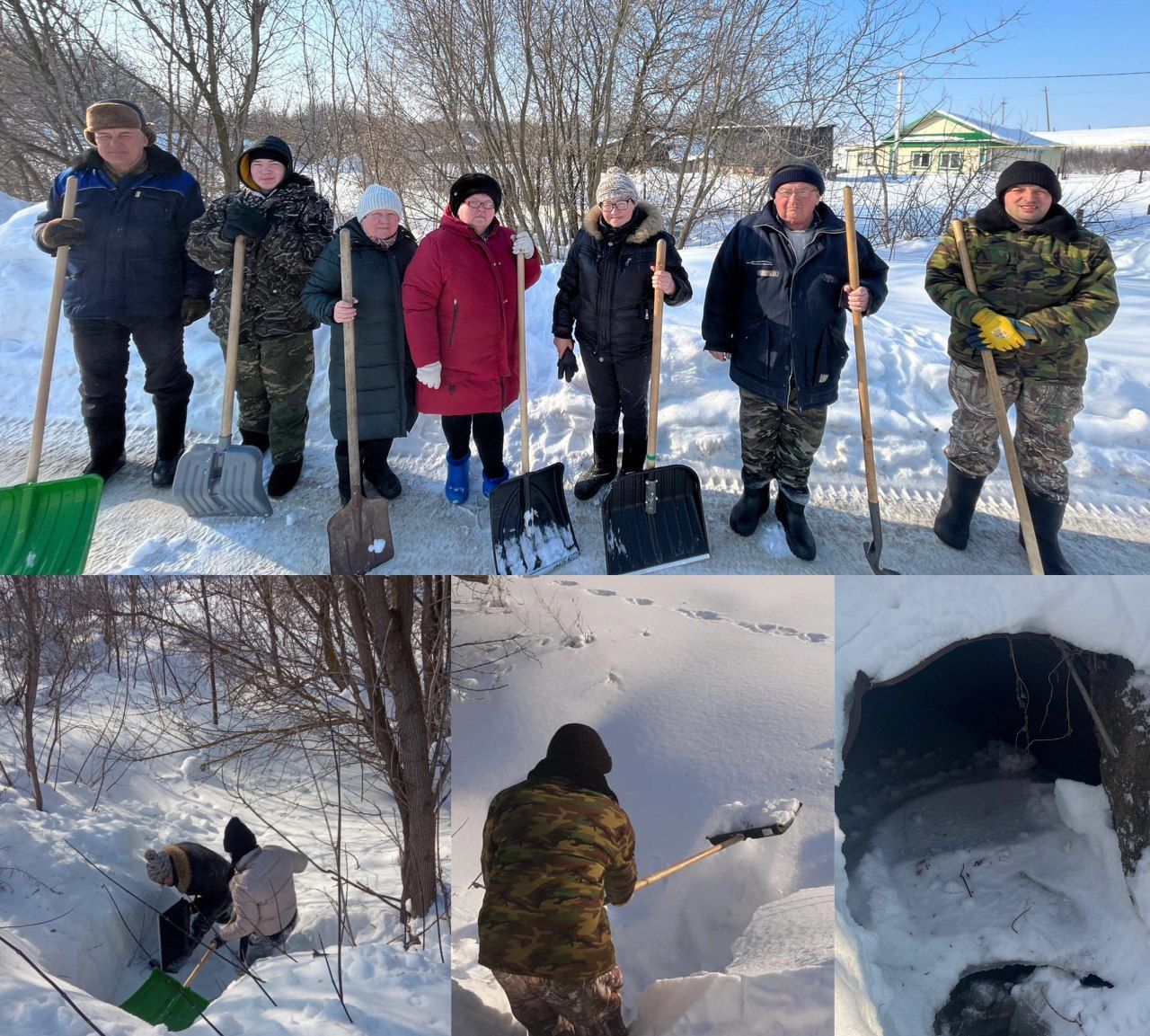 Жители Тураевского поселения очистили от снега и льда водопропускную трубу