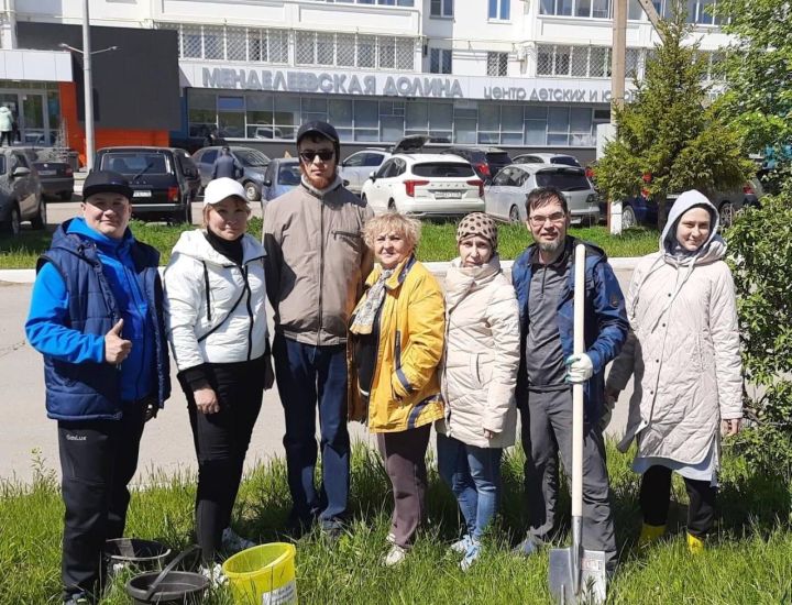 В Менделеевске посадили 50 саженцев елей