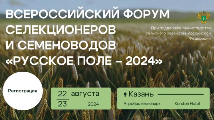 22–23 августа в Казани I Всероссийский форум селекционеров и семеноводов «Русское поле — 2024»